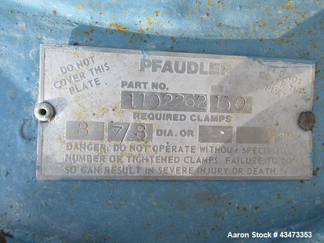 Used Pfaudler Glass Lined Reactor, 200 Gallon, 5019 Glass. Internal rated 100 psi & Full Vacuum at 450 degrees F. Jacket rated 90 psi at 350 degrees F. 4 DTW Pfaudler agitator drive with mechanical s...