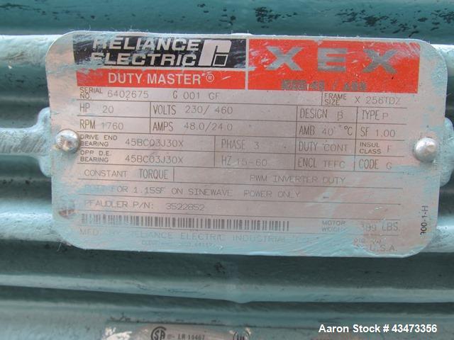 Used Pfaudler Glass Lined Reactor, 2000 Gallon. Internal rated 100 psi & Full Vacuum at 450 degrees F. Jacket rated 90 psi at 500 degrees F. 20hp Pfaudler RW agitator drive with mechanical seal, 230/...