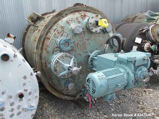 Used Pfaudler Glass Lined Reactor, 2000 Gallon. Internal rated 100 psi & Full Vacuum at 450 degrees F. Jacket rated 90 psi at 500 degrees F. 20hp Pfaudler RW agitator drive with mechanical seal, 230/...
