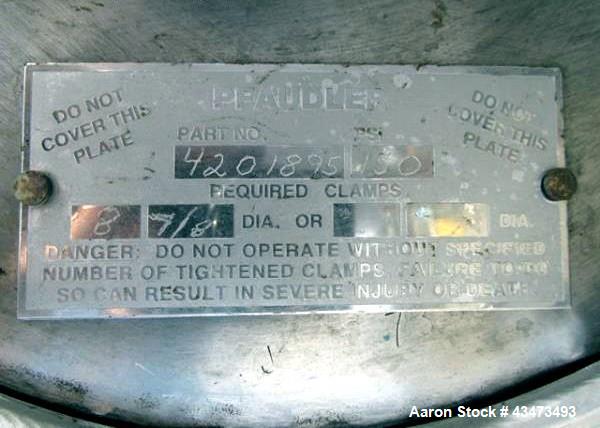 Used Pfaudler Glass Lined Reactor, 200 Gallon, 5015 Glass. Internal rated 25 psi & Full Vacuum at 450 degrees F. Jacket rated 90 psi at 350 degrees F. Size 4 Pfaudler agitator drive with mechanical s...