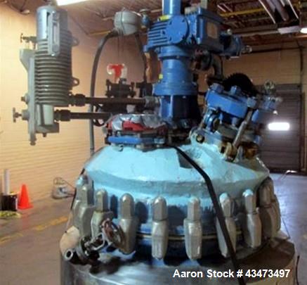 Used Pfaudler Glass Lined Reactor, 50 Gallon, 5019 Glass. Internal rated 100 psi & Full Vacuum at 450 degrees F. Jacket rated 150 psi at 520 degrees F. 2.5 DTW Pfaudler agitator drive with mechanical...