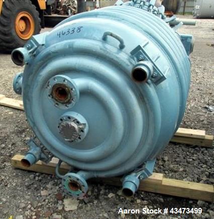 Used Pfaudler Glass Lined Reactor, 300 Gallon, 9125 Glass, Vertical.