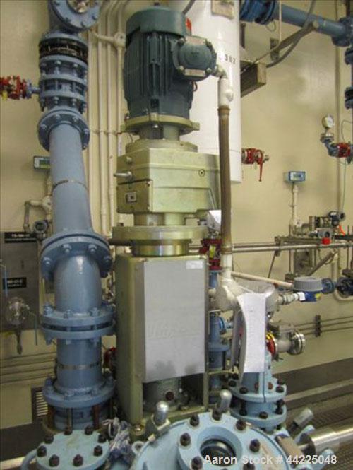 Used Pfaudler Glass Lined Reactor, 200 Gallon, Type 9119 Glass. Internal rated 150 psi and full vacuum at 450 degrees F, jacket rated 100 psi at 450 degrees F. Pfaudler VMX 250 agitator drive, cartri...