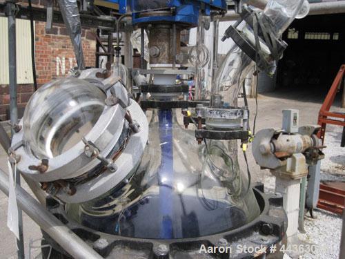 Used Pfaudler glass lined Kilo reactor, 20 gallon glass lined body approximately 18" diameter x 16" straight side, dish bottom, QVF borosilicate glass top, rated 35 psi at 500 f internal, jacketed fo...
