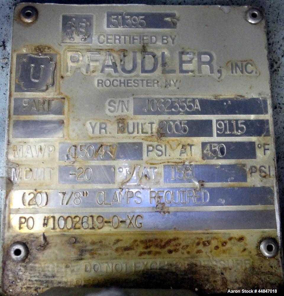 Used 20 Gallon Pfaudler Clamp Top Glass Lined Reactor