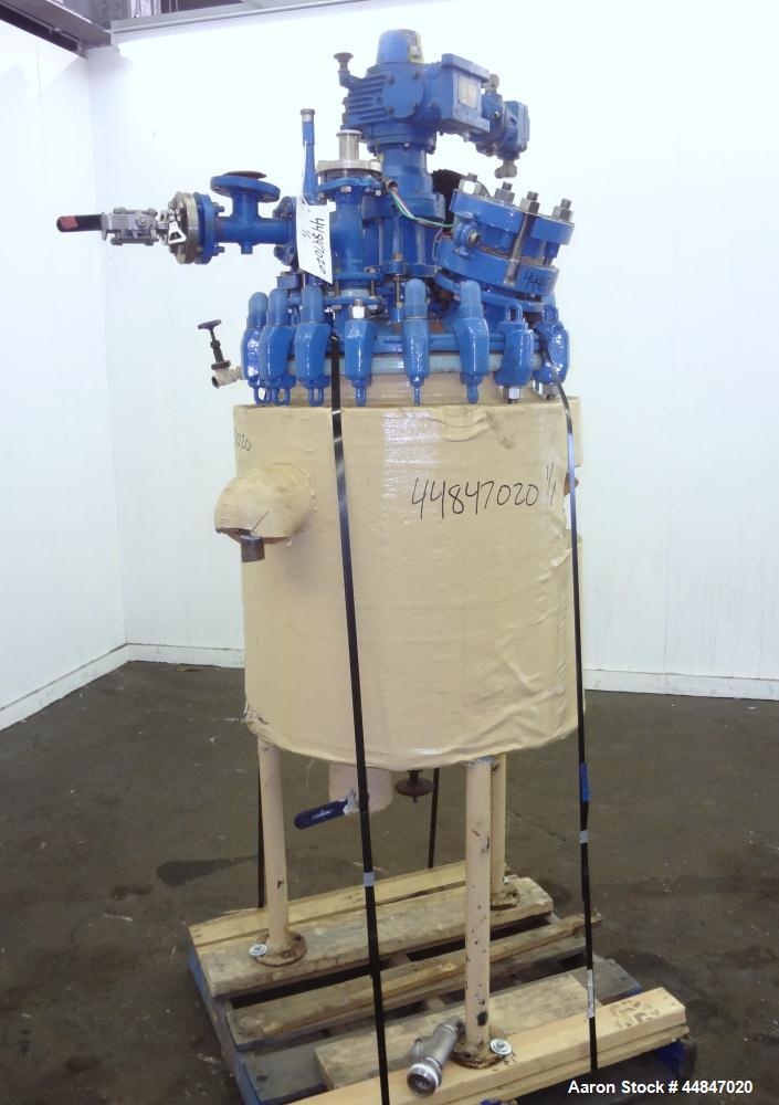 Used- 30 Gallon Pfaudler Clamp Top Glass Lined Reactor