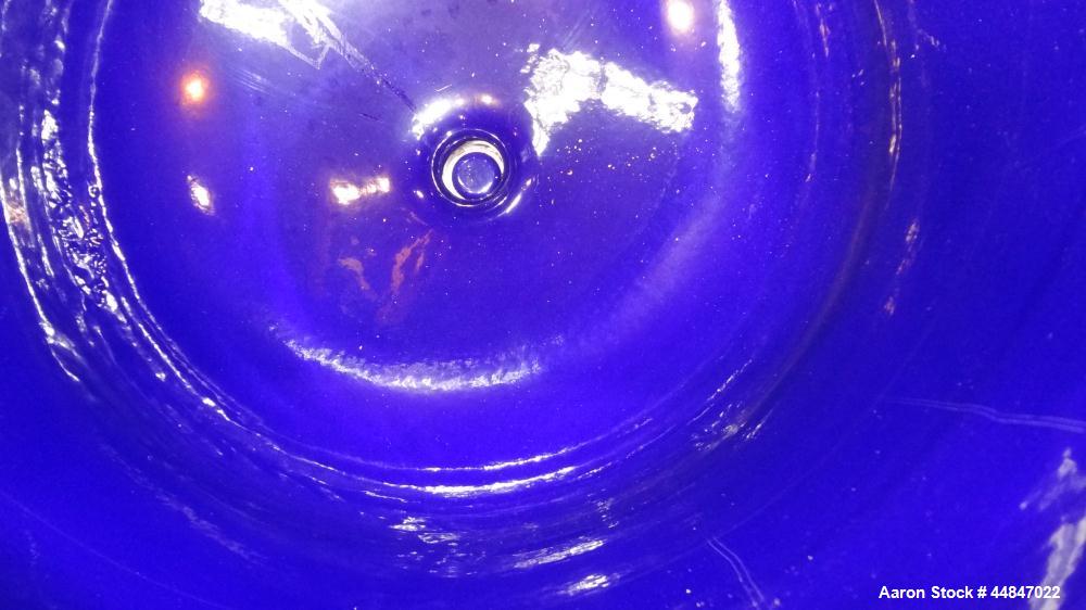 Used Pfaudler Clamp Top Glass Lined Reactor, 20 Gallon, 9115 Blue Glass, Vertical.  Approximately 20" diameter x 14-1/2" straight side, dished clamp top, dish bottom.  Internal rated 150/full vacuum ...
