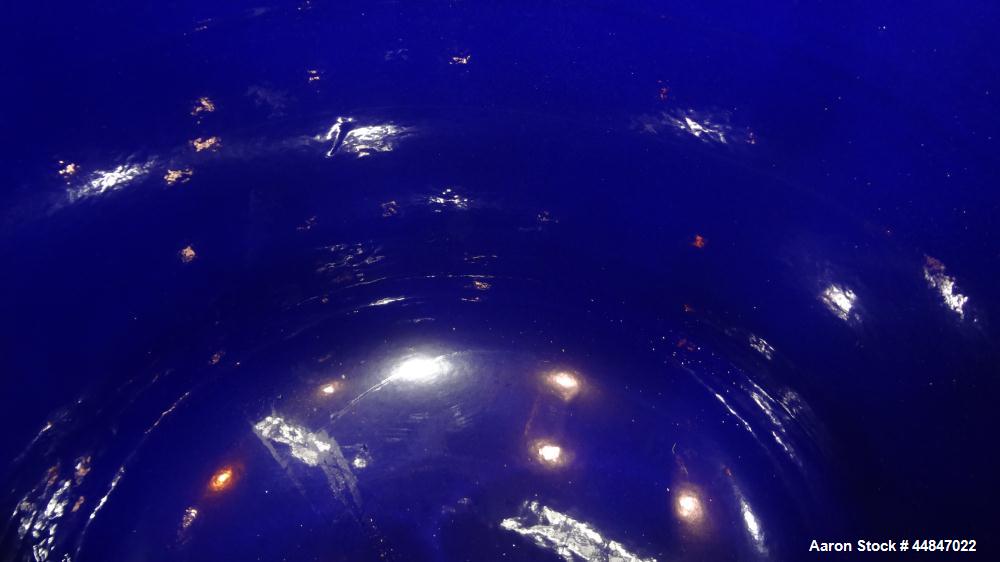 Used Pfaudler Clamp Top Glass Lined Reactor, 20 Gallon, 9115 Blue Glass, Vertical.  Approximately 20" diameter x 14-1/2" straight side, dished clamp top, dish bottom.  Internal rated 150/full vacuum ...