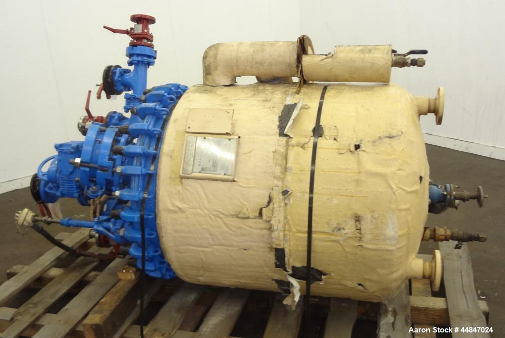 Used 100 Gallon Pfaudler Clamp Top Glass Lined Reactor 