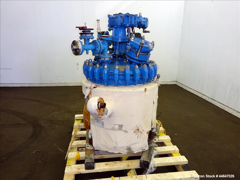 Used Pfaudler Clamp Top Glass Lined Reactor, 50 Gallons