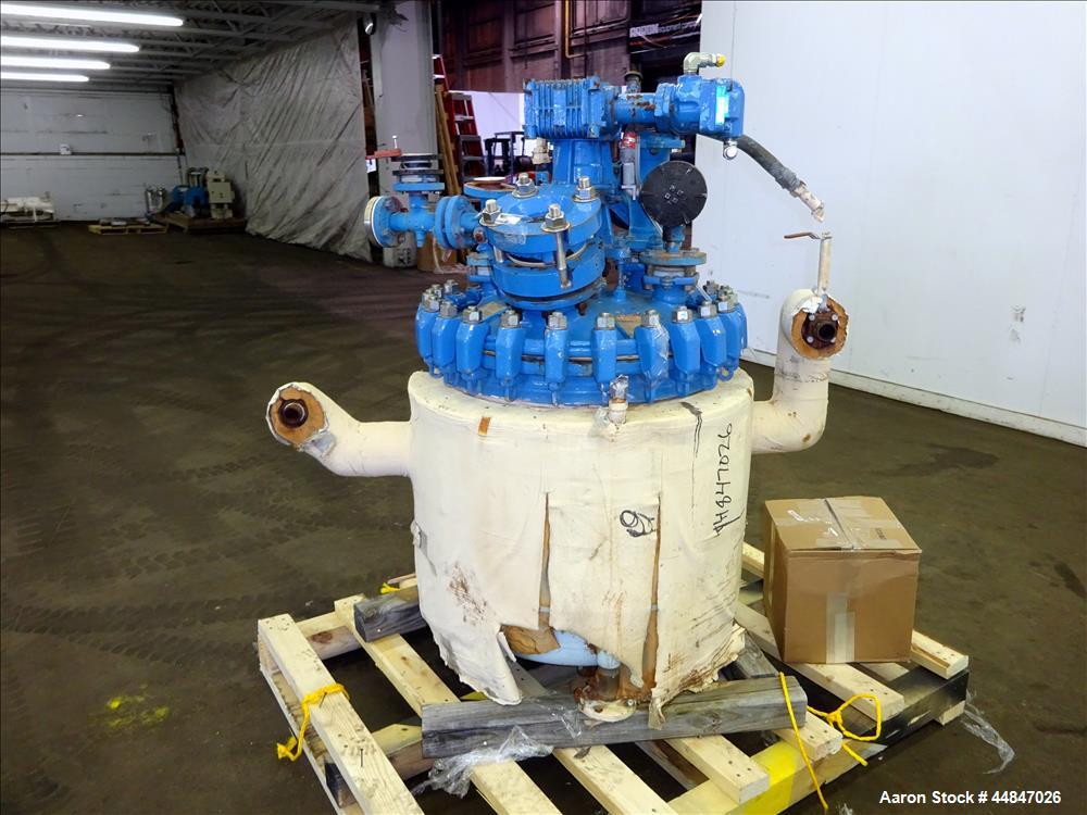 Used Pfaudler Clamp Top Glass Lined Reactor, 50 Gallons