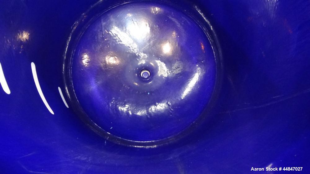 Used Pfaudler Clamp Top Glass Lined Reactor, 100 Gallon, 9119 Blue Glass, Vertical.  Approximately 30" diameter x 36" straight side, dished clamp top, dish bottom.  Internal rated 25/full vacuum psi ...