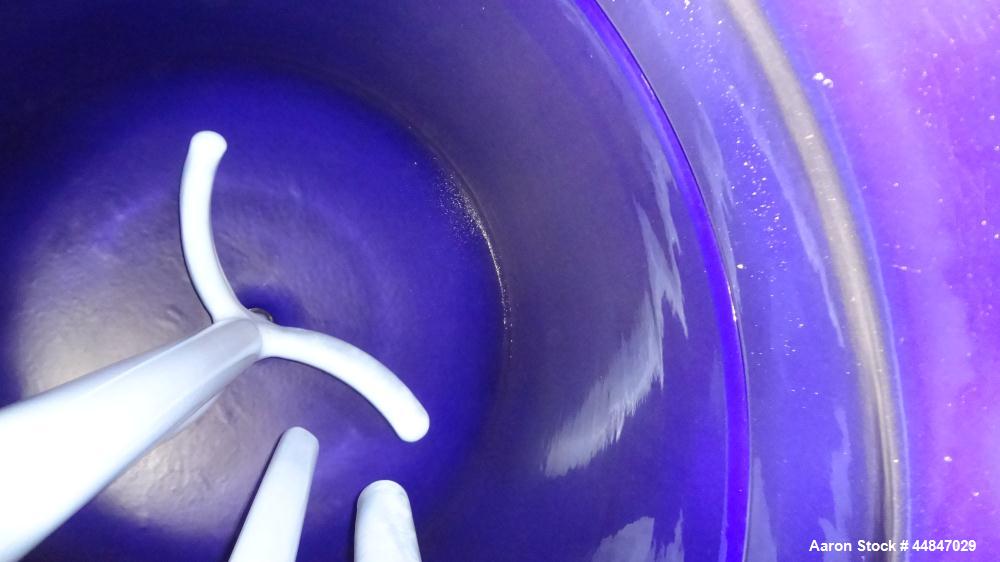 Used Pfaudler Clamp Top Glass Lined Reactor, 200 Gallons, 9115 Blue Glass, Vertical.  Approximately 40" diameter x 36" straight side, dished clamp top, dish bottom.  Internal rated 100/full vacuum ps...