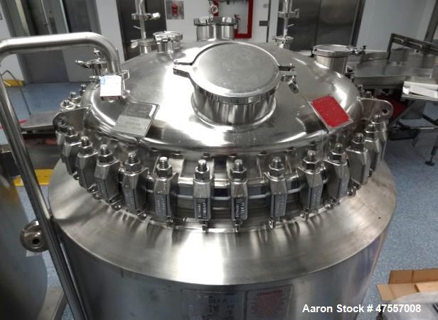 Used Pfaudler Glass-Lined Reactor, 200 Gallon, 316L Stainless Steel, Vertical.