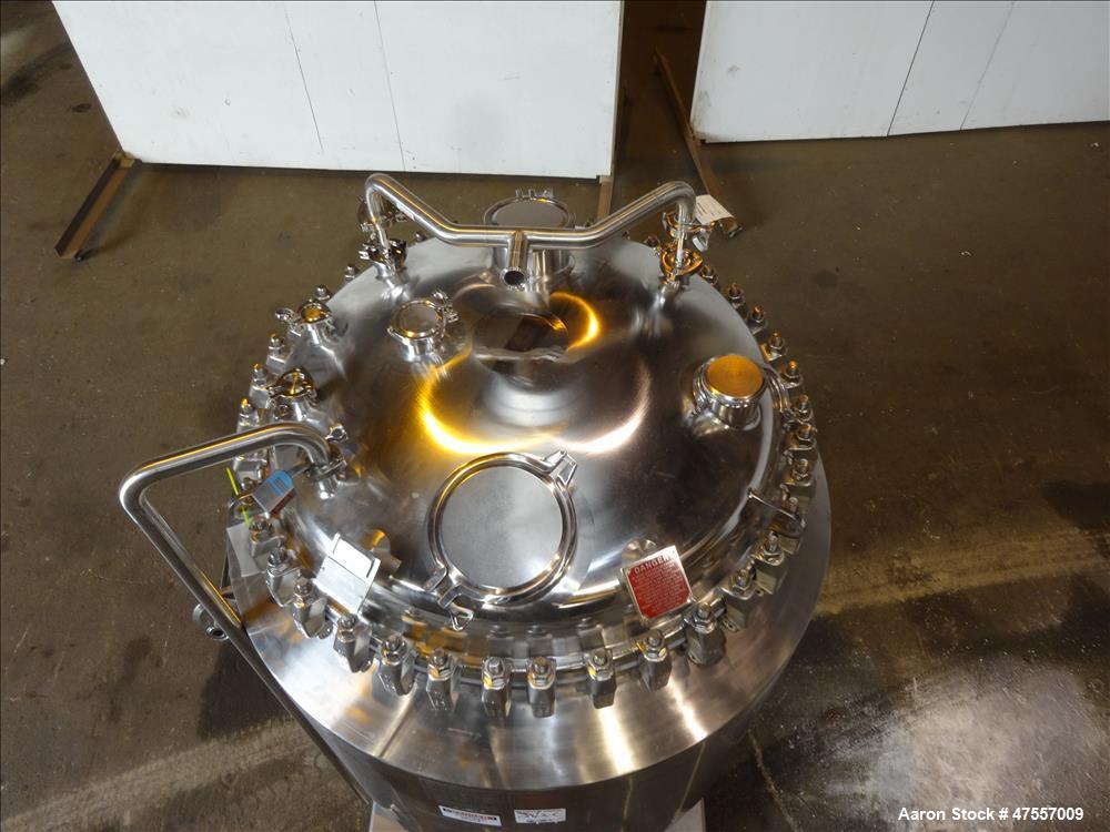 Used Pfaudler Glass-Lined Reactor, 200 Gallon, 316L Stainless Steel, Vertical.