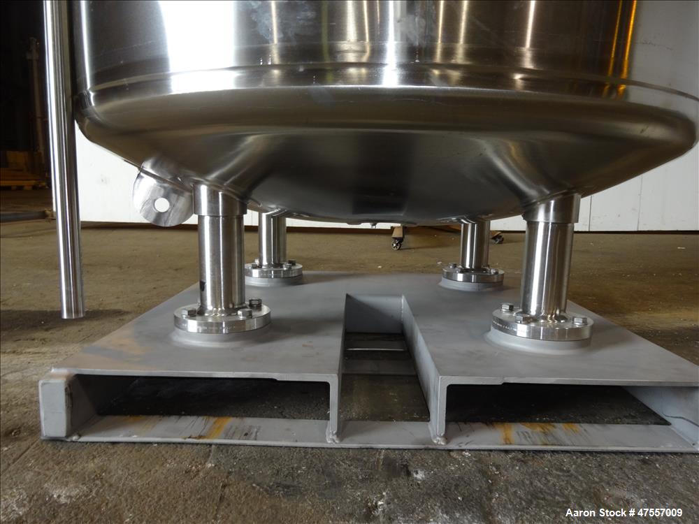 Used Pfaudler Glass-Lined Reactor, 200 Gallon, 316L Stainless Steel, Vertical.