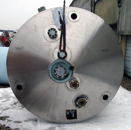 USED: Pfaudler glass lined reactor body, 1500 gallon, 9129 white  glass, vertical. 78" diameter x 65" straight side. Dish top and bottom. Internal rated 100 psi/FV at 450 deg F, carbon steel jacket r...