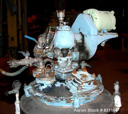 USED: Pfaudler Glass Lined Reactor, 20 gallon. 18" diameter x 18" deep, bolt-on dished top, dish bottom. Internal 35 psi, carbon steel jacket rated 100 psi. Pfaudler drive with an anchor style agitat...
