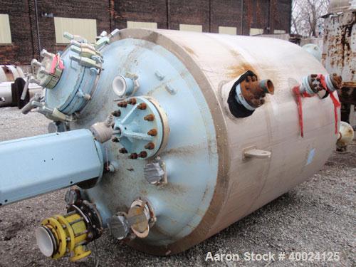 Used Pfaudler K Series Glass Lined Reactor, 1000 Gallon, 9129 White Glass, Model RS-60-1000-125-100. 60" Diameter x 72" straight side, dished top and bottom. Internal rated 125 psi/fv at 450 deg F. J...