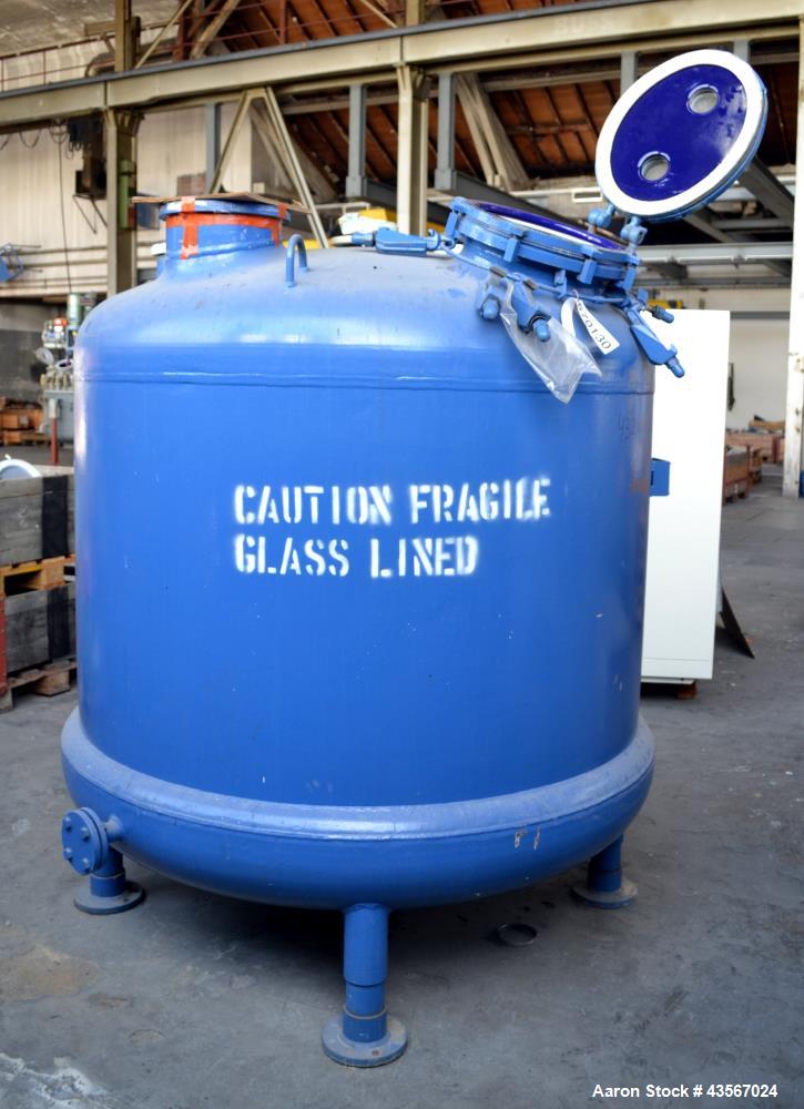 Used Tycon 2834L Glass-Lined Reactor – 748 Gallon, Blue Glass, Vertical, 6-Bar Jacket