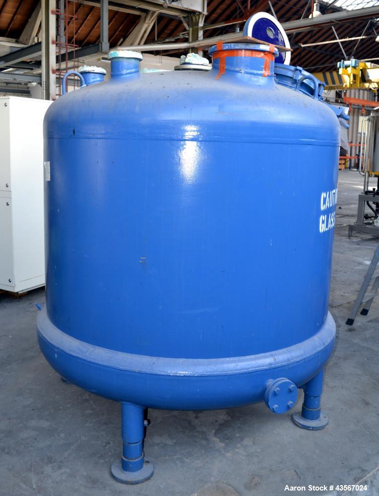 Used Tycon 2834L Glass-Lined Reactor – 748 Gallon, Blue Glass, Vertical, 6-Bar Jacket