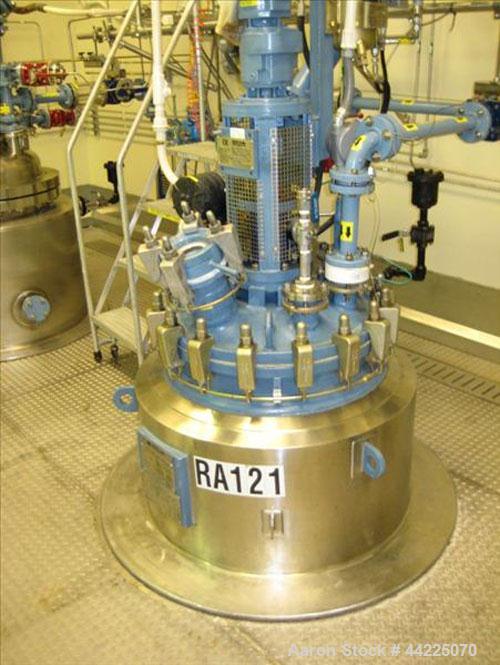 Used Tycon Glass Lined Reactor, 50 Gallon, Type 808 Glass. Internal rated 150 psi and full vacuum at 450 degrees F, jacket rated 110 psi and full vacuum at 450 degrees F. Full clamp top,  3 blade ret...
