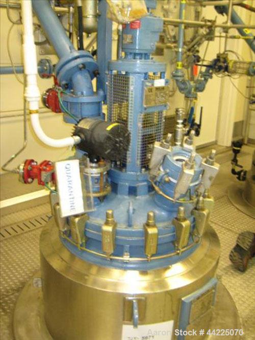 Used Tycon Glass Lined Reactor, 50 Gallon, Type 808 Glass. Internal rated 150 psi and full vacuum at 450 degrees F, jacket rated 110 psi and full vacuum at 450 degrees F. Full clamp top,  3 blade ret...