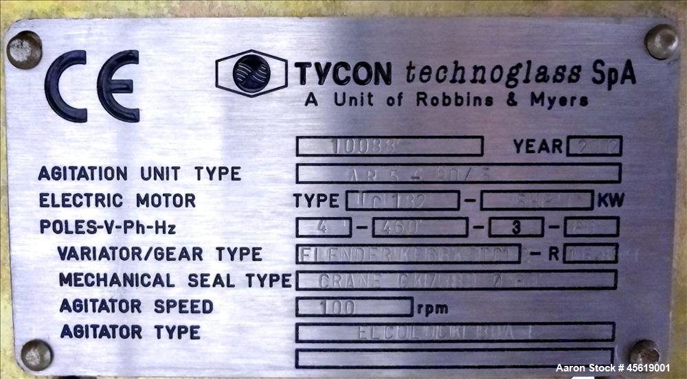 Used 400 Gallon Tycon Technologies Glass Lined Reactor