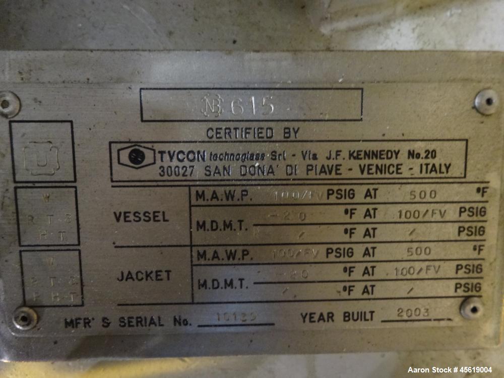 Used 400 Gallon Tycon Technologies Glass Lined Reactor
