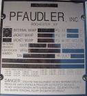 Used Reglassed Pfaudler K Series Glass Lined Reactor, 4000 gallon, 9129 glass, white glass with blue calibration lines. Approximately 96