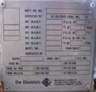 Used DeDietrich Clamp Top Glass Lined Reactor, 100 gallon, 3009 white glass with calibration lines, vertical. Approximately 30’’ diameter x 30’’ straight side, dished bolt on top, dish bottom. Intern...