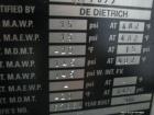 Unused- DeDietrich Glass Lined Reactor, 21 Gallon. Internal rated 15 psi & Full Vacuum at 482 degrees F, jacket rated 145 psi & Full Vacuum at 482 degrees F. Type 3009 Glass. QVF top. 304 Stainless S...