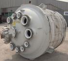 Used De Dietrich Closed Top Glass Lined Reactor Body, 750 gallon, 3009 white glass with calibration lines. Approximately 61'' diameter x 60'' straight side, dished top and bottom. Internal rated 150/...