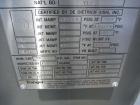 Unused- De Dietrich clamp top glass lined reactor, 50 gallon, 3009 glass, vertical. Internal rated 150 psi/fv at 500 deg F, jacket rated 125 psi at 500 deg F, or 110 psi with internal vacuum. 1.5 hp,...