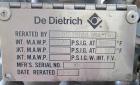 Used 10 Gallon De Dietrich Clamp Top Glass Lined Reactor