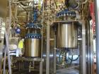 Used Buchi Reactor Train consisting of: (1) Buchi 250 liter glass reactor, 600mm diameter x 400mm straight side, removable dish top, dish bottom. Internal rated 4 psig and full vacuum at +200/-90 deg...