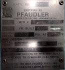 Used Pfaudler Glass Lined Reactor, 50 Gallon, 3315 Blue Glass, Vertical.