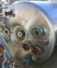USED:Pfaudler closed tank glass lined reactor, model RA48-500, 500 gallon, vertical. 9129 white glass. 48