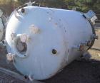 Used Pfaudler K Series Glass Lined Reactor, 1000 gallon, 9129 white glass with calibration lines. Approximately 5' diameter x 6' straight side, dished top and bottom. Internal rated 125 psi and full ...