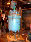 Used: Pfaudler glass lined clamp top reactor, 100 gallon, 5015 glass, vertical. Approximately 36