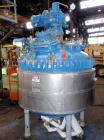 Used Pfaudler Glass Lined Reactor, 300 Gallon, 5015 Blue Glass, Vertical. Internal rated 25 psi and full vacuum at 450 deg F, carbon steel jacket rated 95 psi and full vacuum at 350 deg F. 4DTW Pfaud...