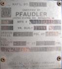 Used- Pfaudler Glass Lined Reactor, 50 gallon, 5015 blue glass, vertical. Approximate 26