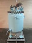 Used Pfaudler Glass Lined Reactor, 100 Gallon, 3315 Glass. Removable dome top, dish bottom. Internal rated 25 psi & Full Vacuum at 650 degrees F. Jacket rated 75 psi at 350 degrees F. Mounted on legs...
