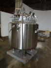 Used Pfaudler Glass-Lined Reactor, 200 Gallon, 316L Stainless Steel, Vertical.