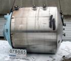 USED: Pfaudler glass lined reactor body, 1500 gallon, 9129 white  glass, vertical. 78