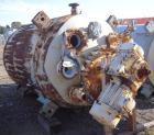 Used Pfaudler Glass Lined Reactor, 1000 gallon, 5025 white glass with calibration lines. Approximately 5' diameter x 6' straight side, dished top and bottom. Jacketed. FDWV52300-7B drive, 15 to 1 rat...