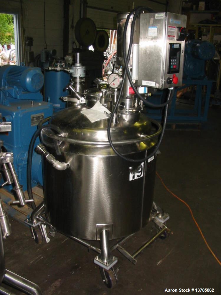 Used 60 Gallon Vertical Jacketed Dual Agitated Reactor