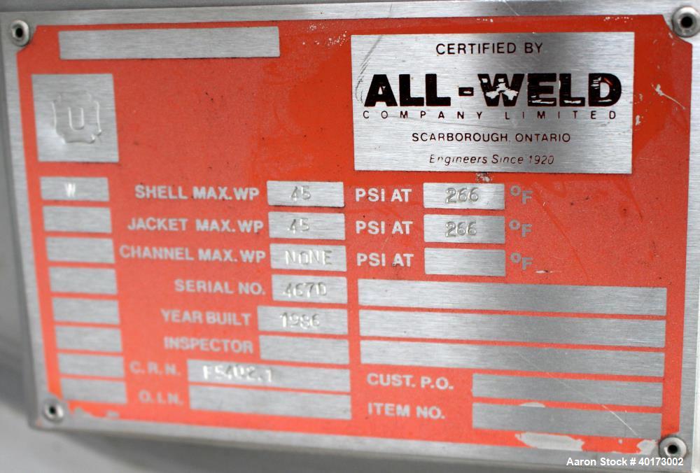 Used- All-Weld Fermentor, 80 gallon