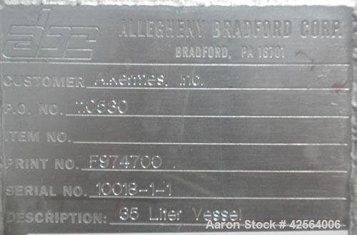 Used Allegheny Bradford Reactor, 17 Gallon