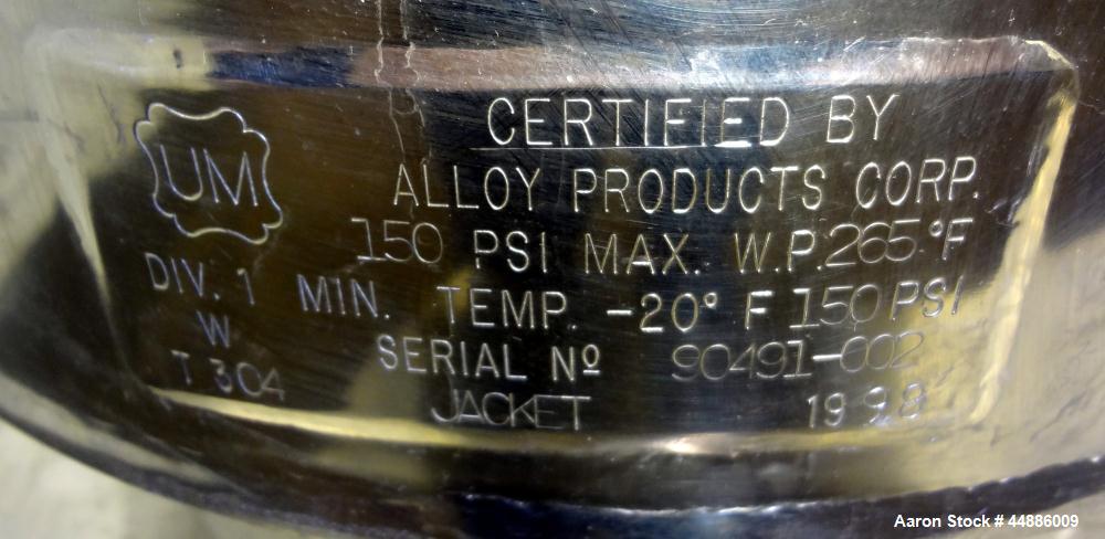 Used Alloy Products Reactor, 30 Liters (7.9 Gallons)